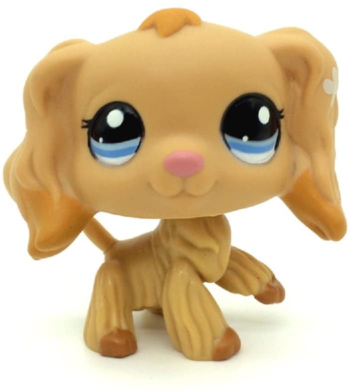 #156 Littlest Pet Shop LPS Brown Cocker Spaniel Dog Green Eyes LPS Animal Toy 