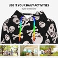 thumbnail image 4 of Goofa black white Skull bone for Women's Hooded Sweatshirt with Eye-catching Drawstrings- Lightweight Pullover Hoodie with Kangaroo Pocket, Perfect for Everyday Wear-Medium, 4 of 7