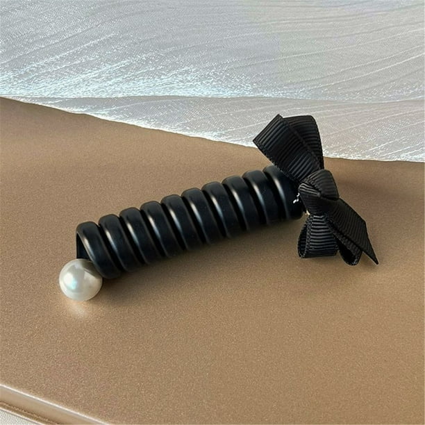 Gomas para el cabello con lazo para niñas | Bandas elásticas para el cabello tipo espiral | Bonitos accesorios elásticos para el cabello para peinados diarios en casa o en la oficina.