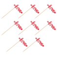 thumbnail image 3 of 24Pcs Red Valentine's Day Paper Cake Picks for Wedding and Party Decorations, Reusable Decorative Toppers, 3 of 3