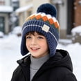 thumbnail image 2 of Enyan Kids Boys Girls Winter Knit Hats Fleece Lining Skiing Caps with Warm Ear Flap, 2 of 4