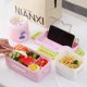 thumbnail image 5 of Bolsa fruta, caja para niños, compartimentos, portátil, conservación alimentos, bento box, picnic, apta para viaje, material resistente, diseño 2 niveles, para camping, 5 of 7