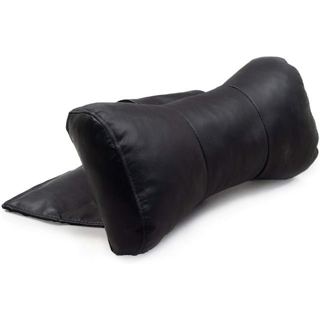 Contoured Recliner Head & Neck Pillow Black Bonded Leather