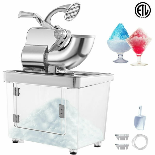 VEVOR Machine Commerciale pour Cônes de Neige, Rasoir à Glace à Double Lames Broyeur de Glace, 300 W