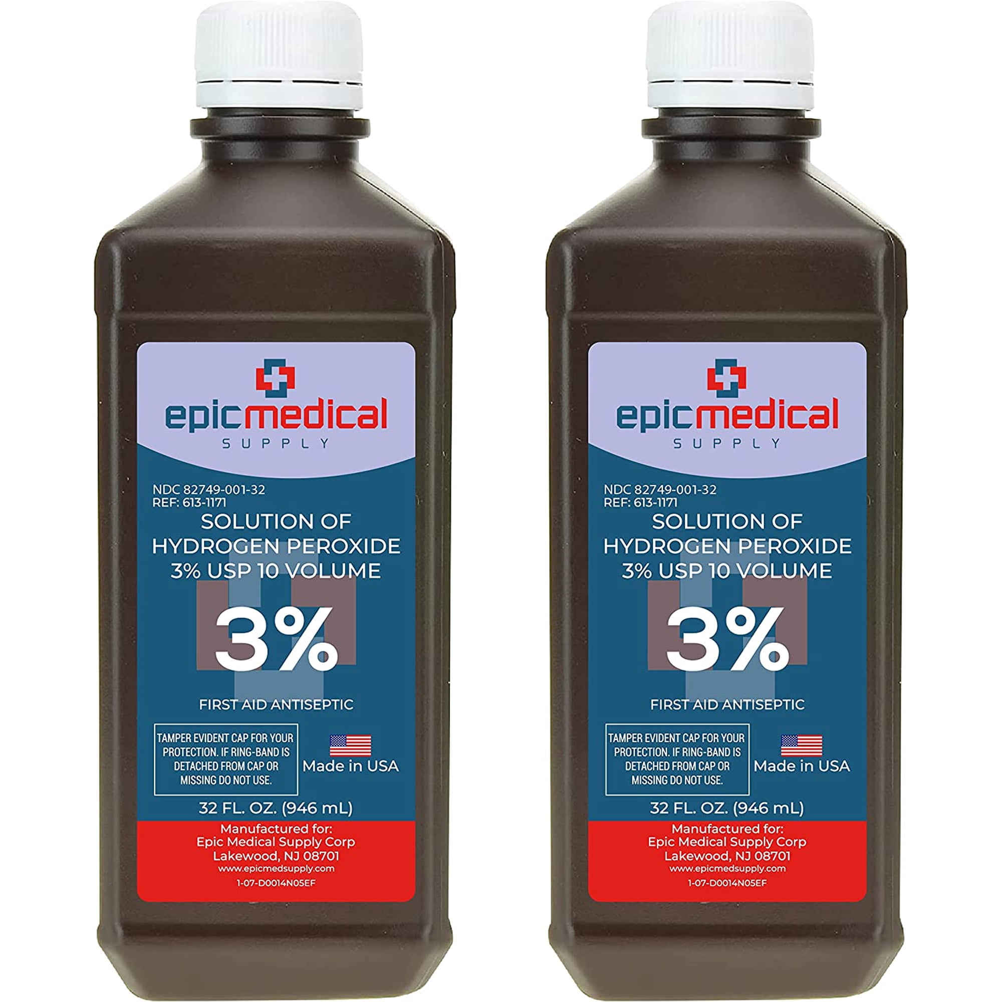 Epic Medical Supply Hydrogen Peroxide First Aid Antiseptic, 3% USP, 32 oz.