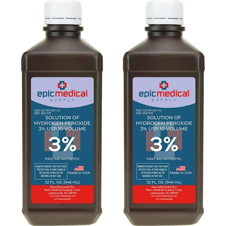 Epic Medical Supply Hydrogen Peroxide First Aid Antiseptic, 3% USP, 32 oz.