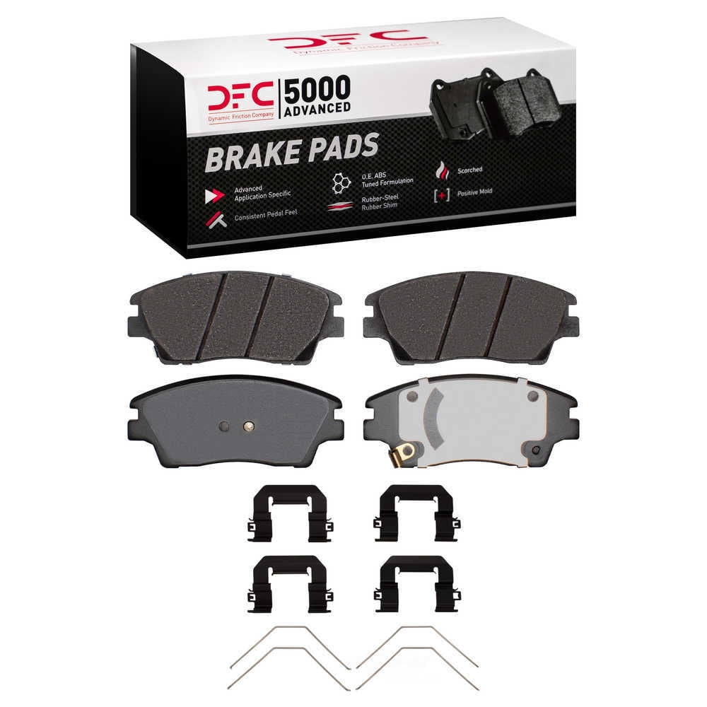 Dynamic Friction Company 1551-1847-01 DFC 5000 Advanced Brake Pads - Ceramic and Hardware Kit - OE