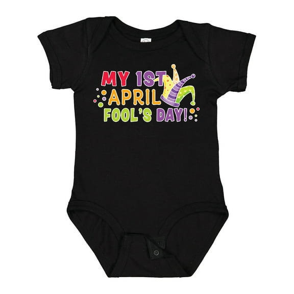 Inktastic My 1st April Fools Day with Jester Hat Boys or Girls Baby Bodysuit