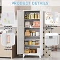 thumbnail image 6 of Kooyon 70.8" White Metal Garage Storage Cabinet with Adjustable Shelves for Pantry Bedroom Office Basement(Required-Assembly), 6 of 9