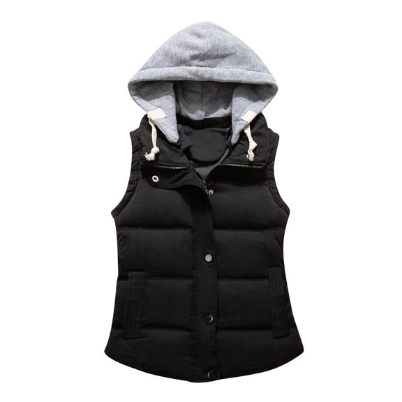 Baberdicy Plus Size Coat Ladies Fashion Color Zipper Cotton Waistcoat Short Warm Vest Plus Size Tops Black