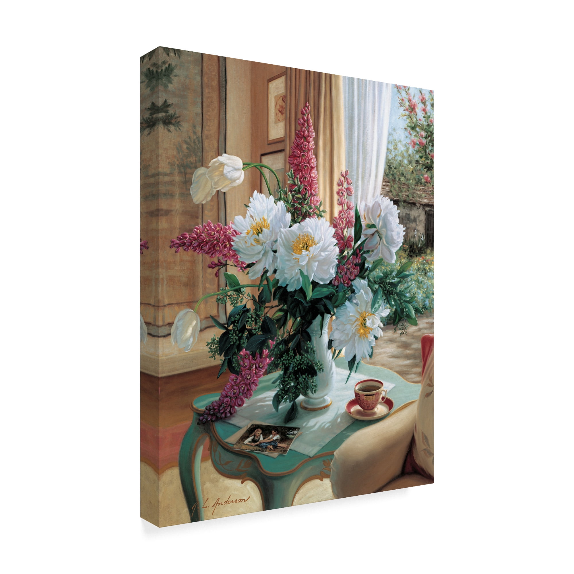 Trademark Fine Art 'Tea At Marguerites' Canvas Art by Robin Anderson