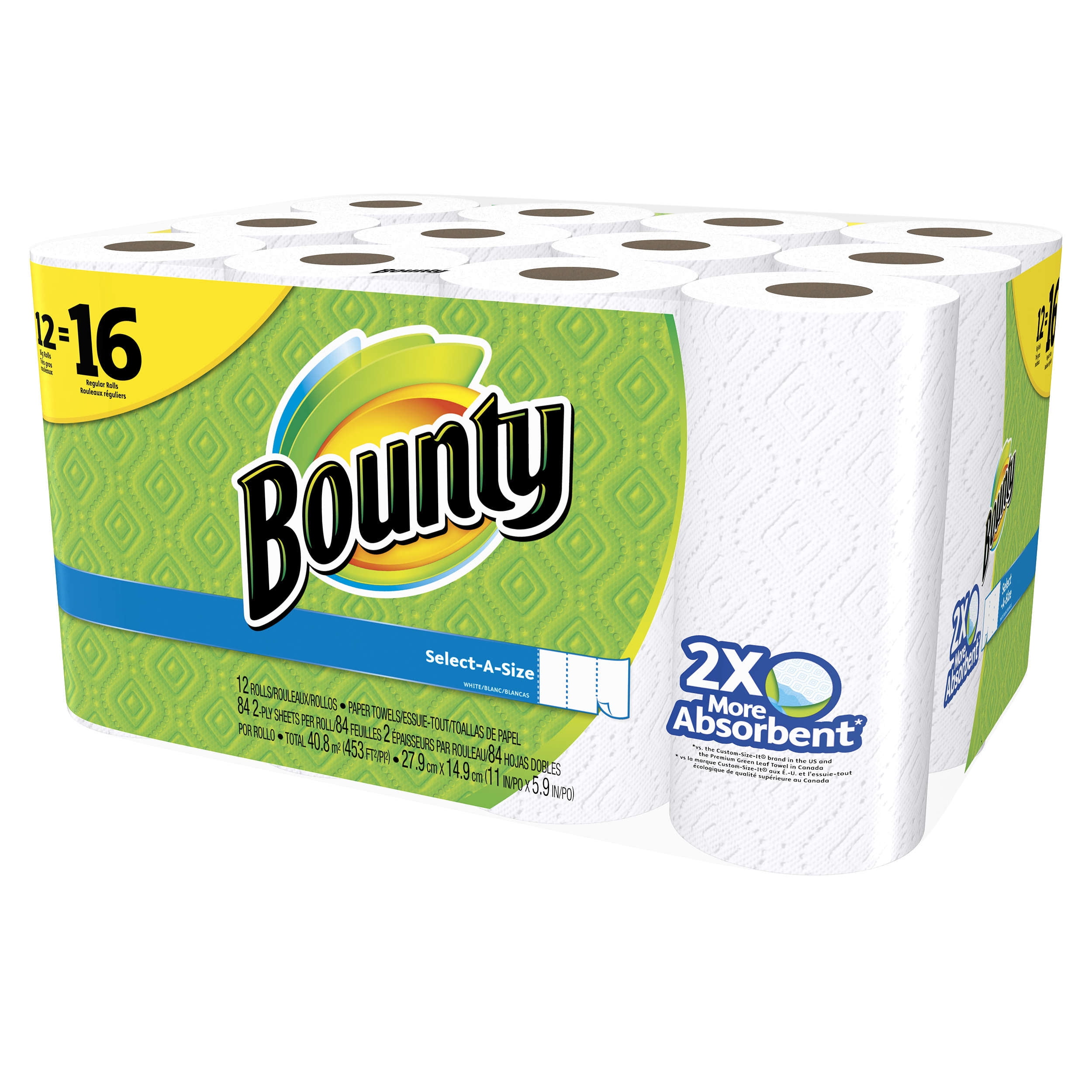 Bounty Select-a-Size Big Roll Paper Towels, 84 sheets, 12 rolls ... Bounty Select-a-Size Big Roll Paper Towels, 84 sheets, 12 rolls ...