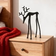 thumbnail image 2 of Black Cast Iron Abstract Reindeer Statue, Minimalist Metal Deer Sculpture, Tabletop Mantel Christmas Home Decor Ornament, 2 of 6