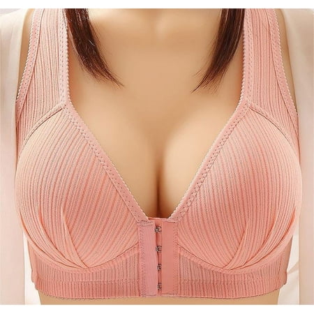 Mrat Cami Bras for Women Clearance Sports Bras Women High Support Balconette Bra Style M-537 Women Size Comtable Bra Female V-Neck Front Closure Bra Closure Lace Bralette Pink S