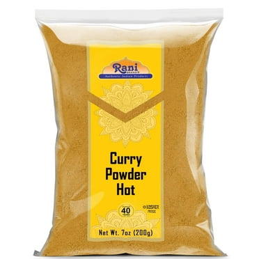 Rani Curry Powder Hot (11-Spice Authentic Indian Blend) 7oz (200g) ~ All Natural | Salt-Free | Vegan | No Colors | Gluten Friendly | NON-GMO | Kosher | Indian Origin