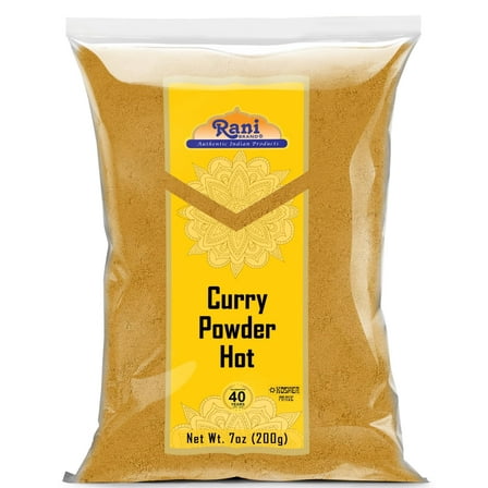 Rani Curry Powder Hot (11-Spice Authentic Indian Blend) 7oz (200g) ~ All Natural | Salt-Free | Vegan | No Colors | Gluten Friendly | NON-GMO | Kosher | Indian Origin