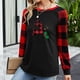 thumbnail image 4 of Pntutb, camisas navideñas para mujer, tops de empalme a cuadros, sudaderas de manga larga a la moda, blusas, tops Pntutb Pntutb-3980, 4 of 6