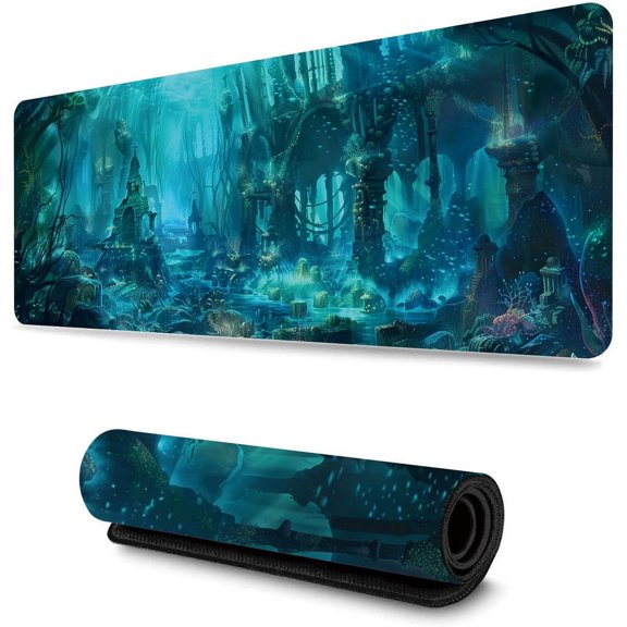 WISHTIME Gaming Mouse Pad Sea Large Extended Keyboard Mat for Work and Gaming Oversized Mouse Pad(31.5x11.8x0.08Inch)