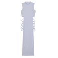 thumbnail image 3 of Vestido Vestido largo de vendaje para mujer Traje de vacaciones con abertura lateral alta (Blanco M) Ygjytge Blanco T M para Mujer, 3 of 7