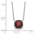 thumbnail image 5 of Auriga Fine Jewelry 925 Sterling Silver Rhodium-plated Square Garnet With Necklace for Women 16", 5 of 5