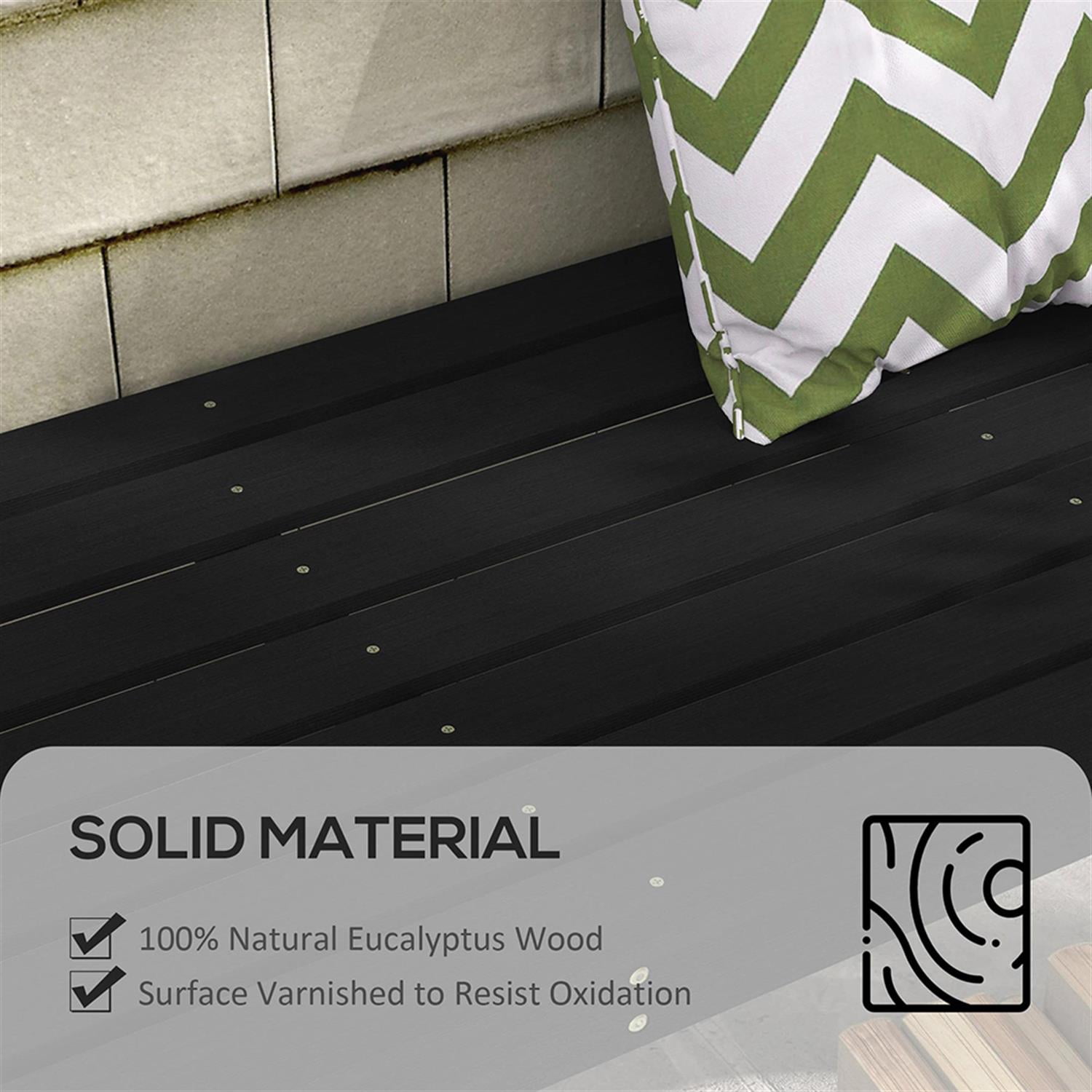 Demi Bonn 2-Person Patio Garden Bench Wooden Curved Seat Bench, Outdoor Benches Furniture with Slatted Seat for Backyard, Park, Lawn, Yard, Black