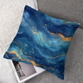 thumbnail image 7 of AWERP Square Short Plush Pillowcase Set of 2 Gold and Blue Abstract Art White, 7 of 7