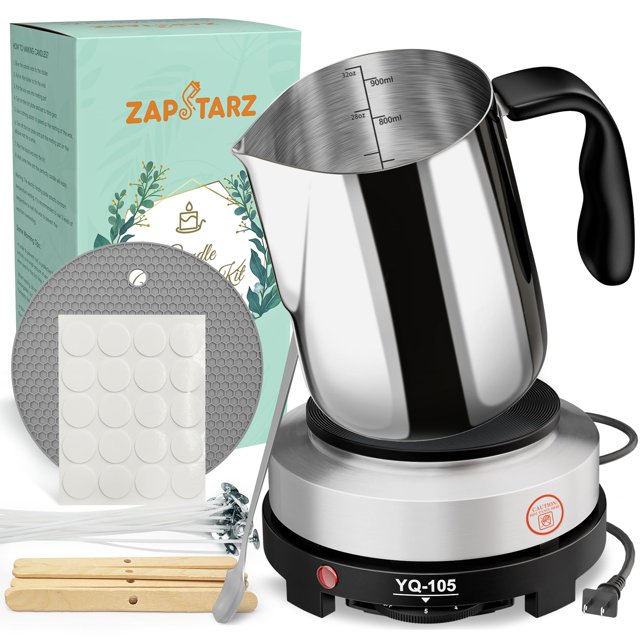 Kit para hacer velas Zapstarz, olla de 900 ml, placa caliente de 500 W, 110 V