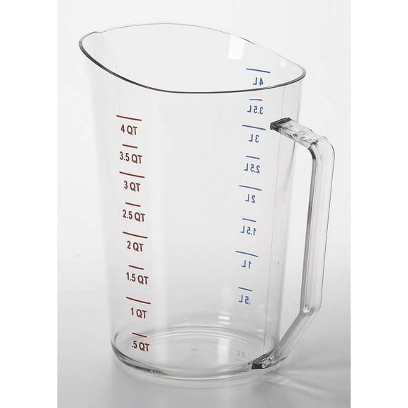 Cambro 4 qt. Polycarbonate Polycarbonate Measuring Cup, Clear EA400MCCW135