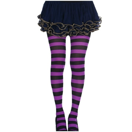 Hantrom Leggings for Women High Waisted Pants Stockings Panty Stockings Ladies Holiday Christmas Party Stockings Striped Pants Tights for Women Elastic Waist Pants Women s Pants Purple M One Size