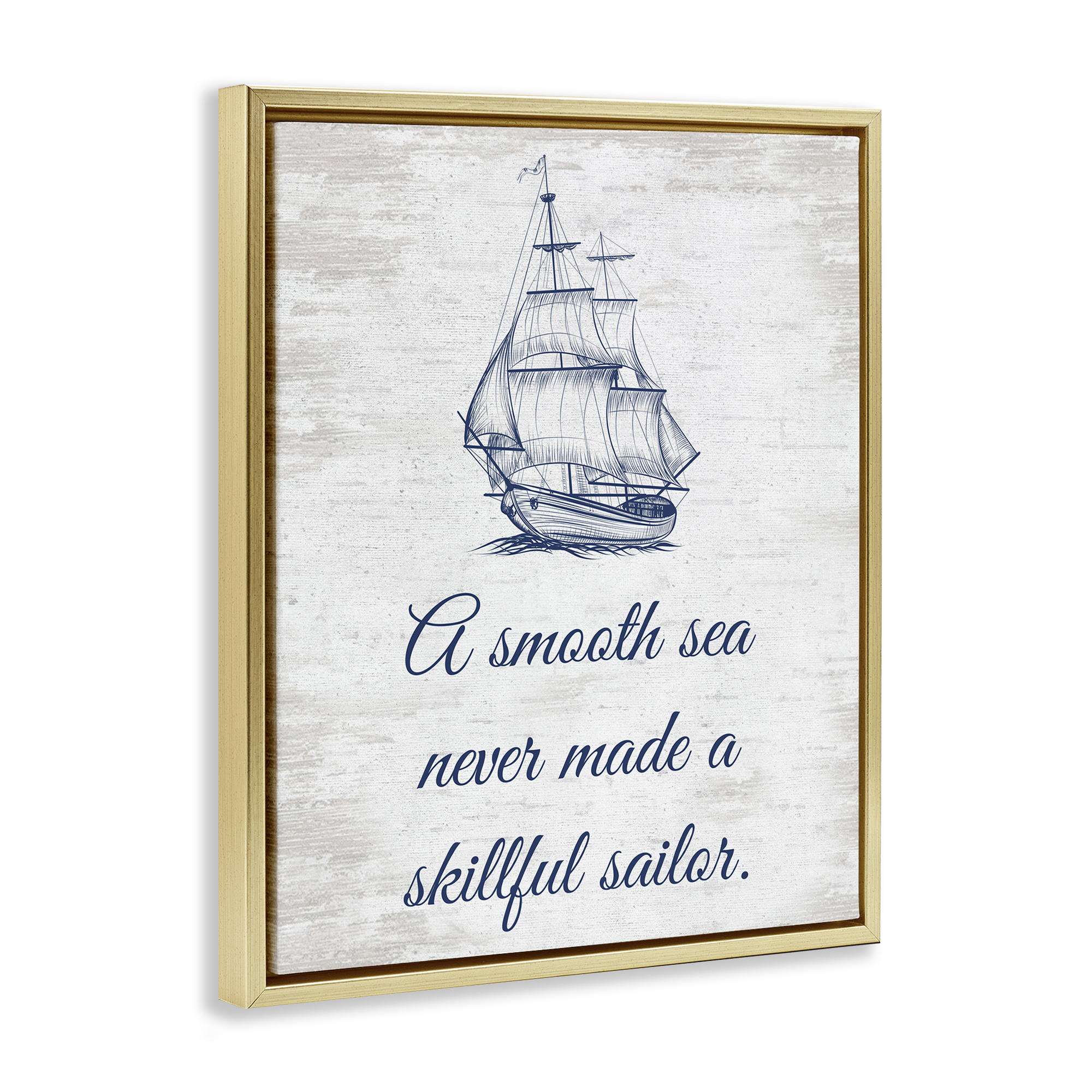 Stupell Industries Inspiring Skillful Sailor Transportation Painting Gold Floater Framed Canvas Art Print Wall Art, 25 x 31