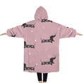 thumbnail image 2 of Oversized Wearable Blanket Hoodie,Cute Cartoon Dachshund Sherpa Blanket Hoodie with Super Pockets,Super Warm Fuzzy Pullover for Women & Men, 2 of 6