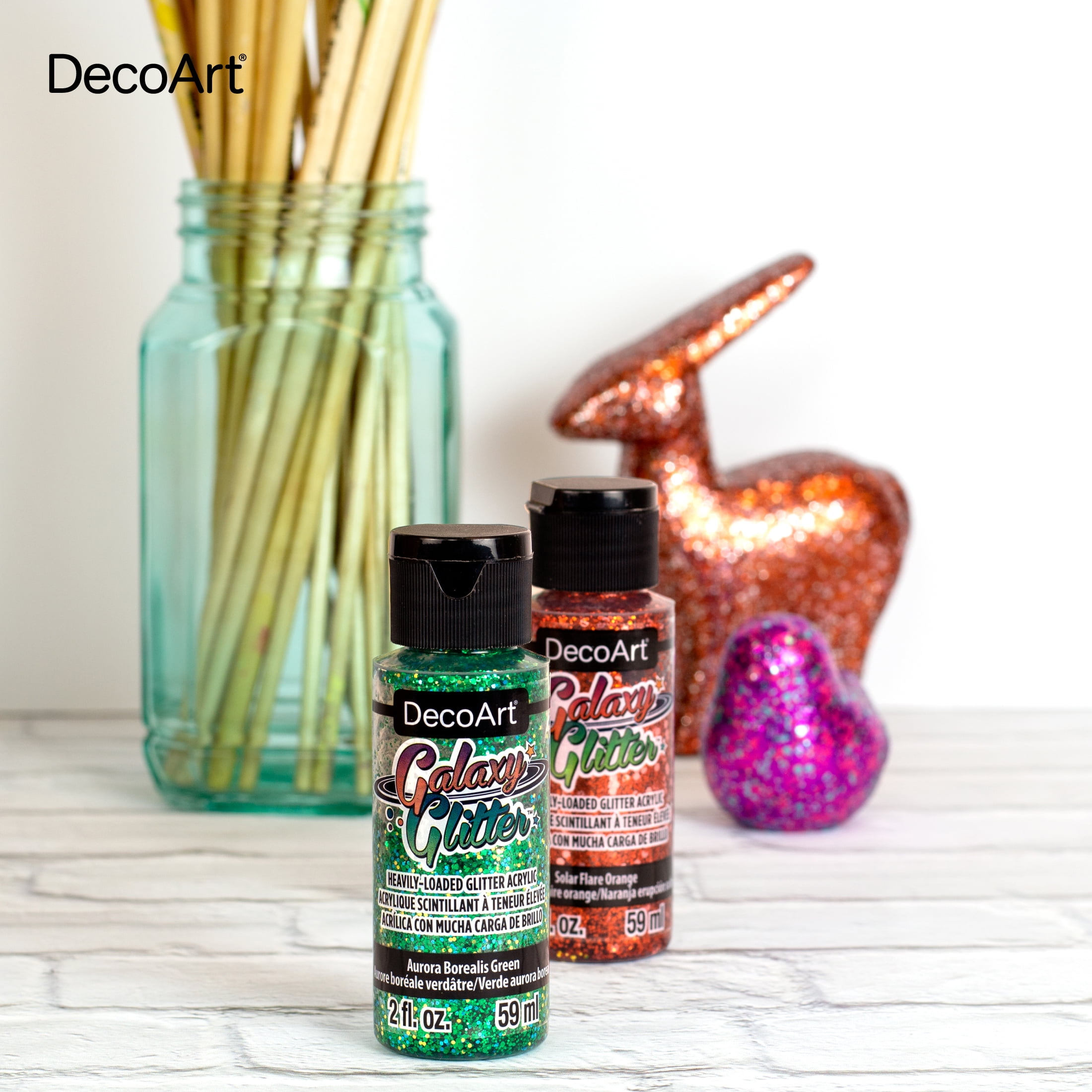 59ml Acrylic Black Glitter Paint, Decoart Black Hole, Paint on Water Based  Premium Glitter Acrylic, 10 Colors, UK Shop 