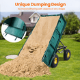 thumbnail image 3 of VECUKTY Heavy Duty Steel Dump Garden Cart with Liner, 900lbs Capacity Folding Utility Metal Wagon 3 Cu ft 10" Wheel, Green, 3 of 11