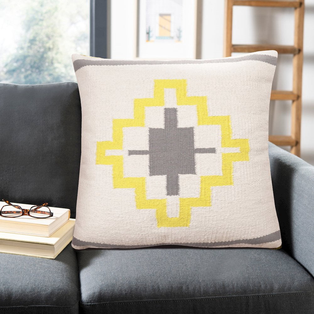 LR Home Apollo Cotton Poly Filled Pillow in Gray/White, 20" x 20"