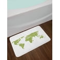 thumbnail image 2 of Floral World Map Bath Mat, Mandala Inspired Round Figures on Green Color Ethnic Asian Inspiration, Non-Slip Plush Mat Bathroom Kitchen Laundry Room Decor, 29.5 X 17.5 Inches, Lime Green, Ambesonne, 2 of 2
