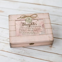 Cottage Garden Daughter You are Loved Much Blush Pink Distressed Locket Music Box Plays Amazing Grace
