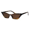 thumbnail image 3 of Womens Narrow Retro Mod Cat Eye Plastic Sunglasses Tortoise Brown, 3 of 4