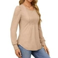 thumbnail image 3 of Fantaslook Pleated Blouses for Women Dressy Casual Long Sleeve Shirts Fall Tunic Tops, 3 of 8