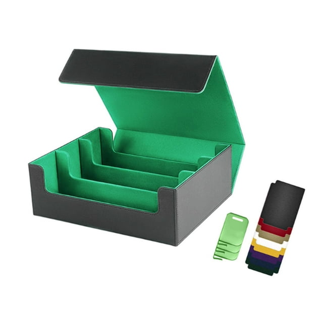 Lipstore Card Deck Box Can Hold 1800+ Cards Premium Display Trading Cards Storage Box Green