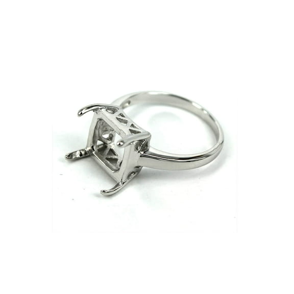 Square Ring Setting with Square Prongs Mounting in Sterling Silver 10x10mm | MTR191B (5)