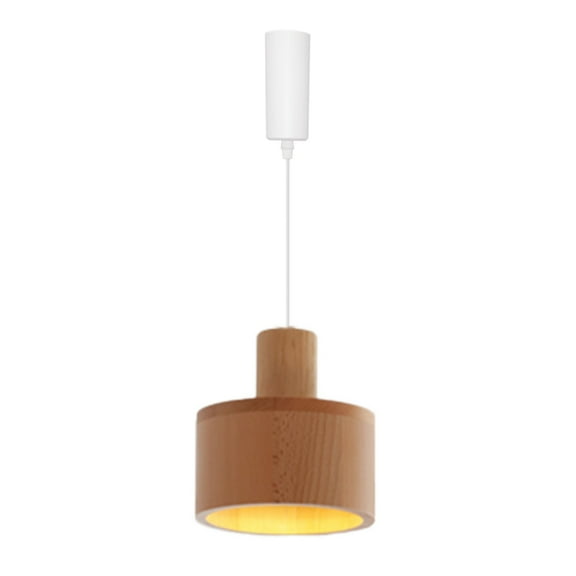 Kiven H-Type Track Lighting Light fixture, Adjustable Length,1-Light Modern Wood Halo Track Pendant Light,E26 Socket