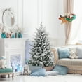 thumbnail image 4 of Costway 4.5 FT Flocked Christmas Tree with 8 Lighting Modes 160 Multi-Color LED Lights, 4 of 10