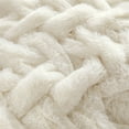 thumbnail image 2 of Sofia Home Braided Faux Fur 20" x 20" Ivory Decorative Pillow by Sofia Vergara, 2 of 6