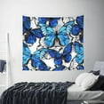 thumbnail image 6 of Balery Blue and White Butterflies Pattern Tapestry 60x51 Inches - Large Wall Hanging Tapestry for Bedroom, Living Room, Dorm Decor - Artistic and Aesthetic Room Decor, 6 of 9