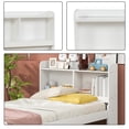 thumbnail image 5 of SESSLIFE Twin Size Bed Frame with Storage Headboard, Wood Platform Bed with Trundle, No Box Spring Needed (Twin, White), 5 of 8