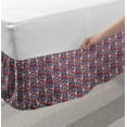 thumbnail image 2 of African Bed Skirt, Native Funky Traditional Art Patterns Bohemian Zigzag Motifs, Elastic Bedskirt Dust Ruffle Wrap Around for Bedding Decor, 4 Sizes, Purple Aqua and Burnt Sienna, by Ambesonne, 2 of 2