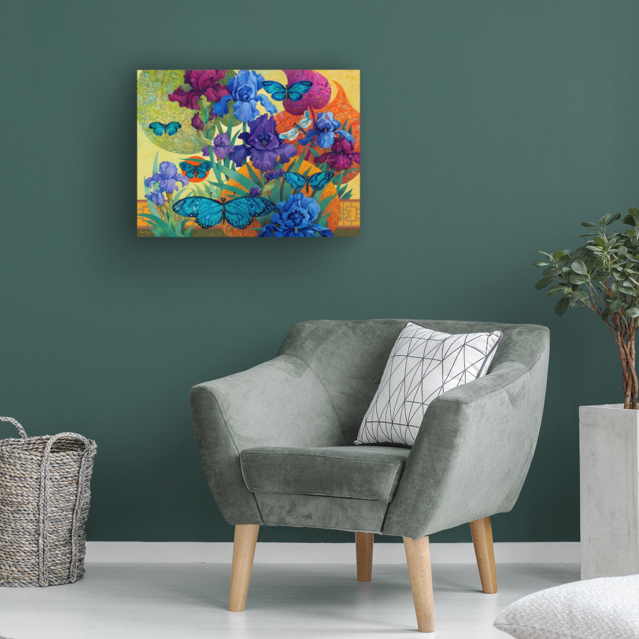 Canvas Wall Art - David Galchutt 'Iris Garden' Wall Art for Living Room, Bedroom, or Office Décor by Trademark Fine Art - 47 x 35 Inches