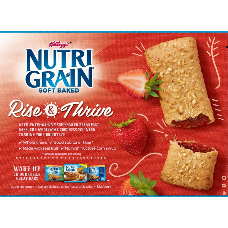 Nutri-Grain Soft Baked Breakfast Bars, Strawberry, 1.3 oz, 8/Box Nutri-Grain Soft Baked Breakfast Bars, Strawberry, 1.3 oz, 8/Box