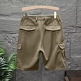 thumbnail image 4 of Fgvctg Mens Shorts Casual Elastic Waistband Stretch Cargo Short Tactical Summer Beach Regular Fit Work Shorts Plus Size Waistband Pant with Pockets,Army Green,L, 4 of 5