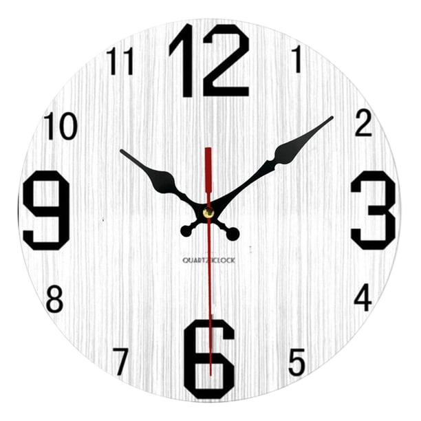 Reloj de pared de estilo europeo de madera decorativo de 30 cm para colgar en la pared de la escuela, la granja y la sala de estar. B